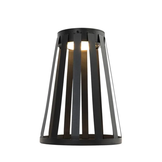 Set mit 2 Outdoor-Tischleuchten Schwarz Inkl. LED 3-Stufen Dimmer Solar und Akku - Penny