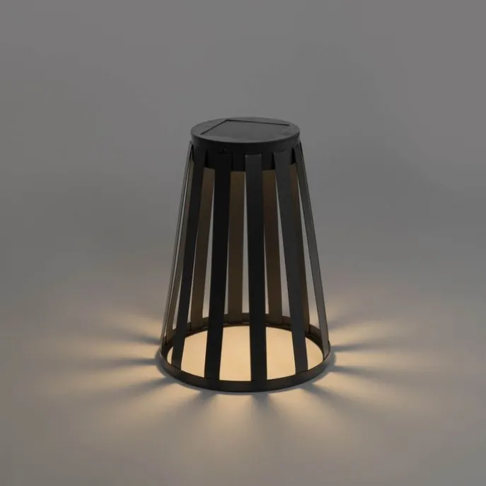 Set mit 2 Outdoor-Tischleuchten Schwarz Inkl. LED 3-Stufen Dimmer Solar und Akku - Penny