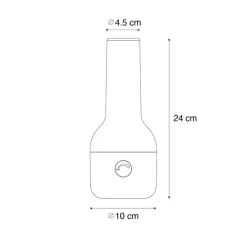 Set mit 2 Outdoor-Tischleuchten Schwarz mit Weiß inkl. wiederaufladbaren LED - Haard