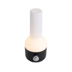 Set mit 2 Outdoor-Tischleuchten Schwarz mit Weiß inkl. wiederaufladbaren LED - Haard