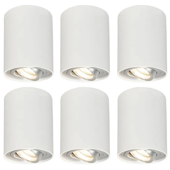 Set mit 6 Punkten weiß drehbar und kippbar - Rondoo 1 nach oben