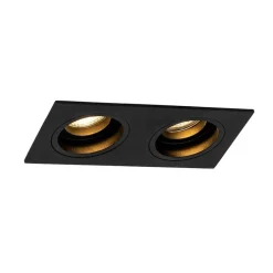 Set mit 6 quadratischen Einbaustrahlern schwarz verstellbar 2-flammig - Chuck