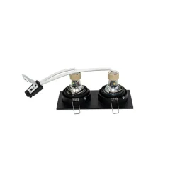 Set mit 6 quadratischen Einbaustrahlern schwarz verstellbar 2-flammig - Chuck