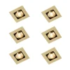 Set mit 6 quadratischen Einbaustrahlern Messing verstellbar - Artemis