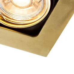 Set mit 6 quadratischen Einbaustrahlern Messing verstellbar - Artemis