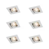 Set mit 6 Quadratischer Einbauspot weiß schwenkbar und kippbar - Artemis