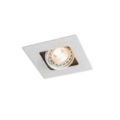 Set mit 6 Quadratischer Einbauspot weiß schwenkbar und kippbar - Artemis