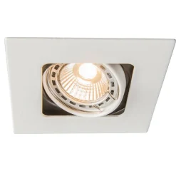 Set mit 6 Quadratischer Einbauspot weiß schwenkbar und kippbar - Artemis