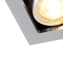 Set mit 6 Rechteckiger Einbauspot aus 2-flammigem Aluminium - Qure