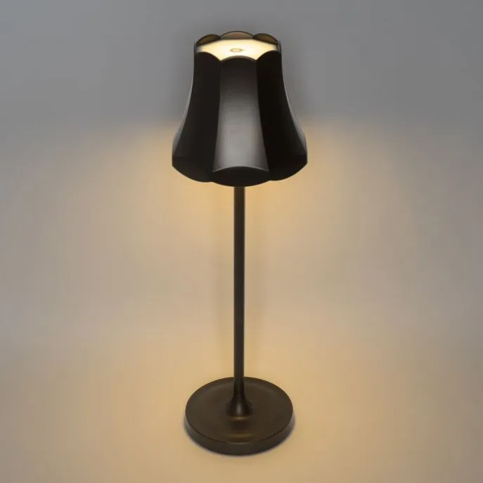 Set mit 2 Retro-Tischleuchten Dunkelbronze wiederaufladbar IP44 - Granny