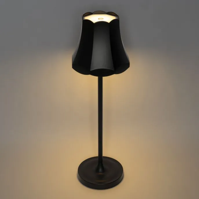 Set mit 2 Retro-Tischleuchten Schwarz wiederaufladbar IP44 - Granny