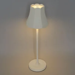 Set mit 2 Retro-Tischleuchten cremeweiß wiederaufladbar IP44 - Granny