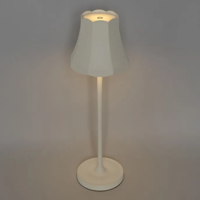 Set mit 2 Retro-Tischleuchten cremeweiß wiederaufladbar IP44 - Granny