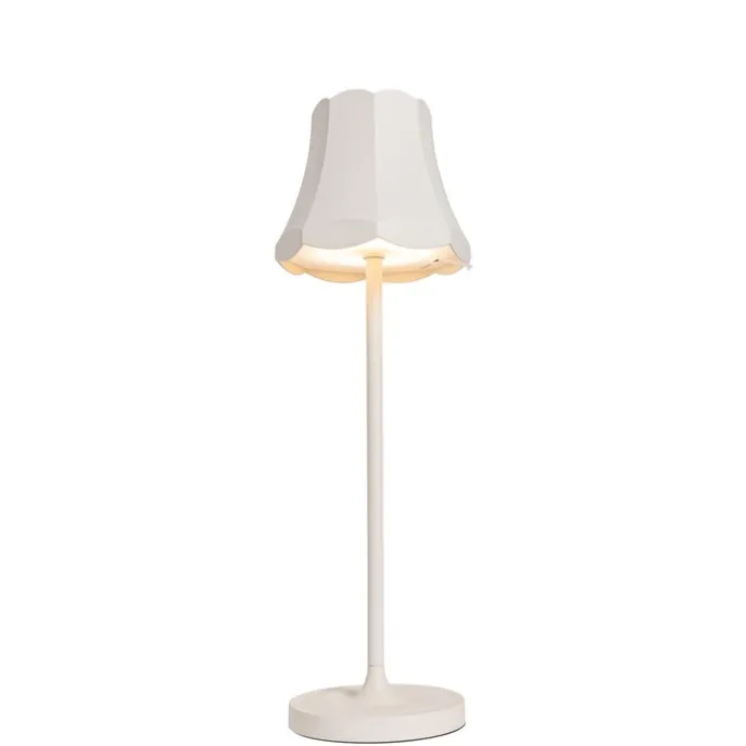 Set mit 2 Retro-Tischleuchten cremeweiß wiederaufladbar IP44 - Granny