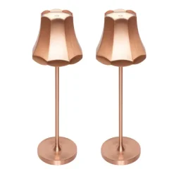 Set mit 2 Retro-Tischleuchten Kupfer wiederaufladbar IP44 - Granny
