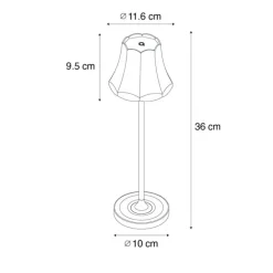 Set mit 2 Retro-Tischleuchten Kupfer wiederaufladbar IP44 - Granny