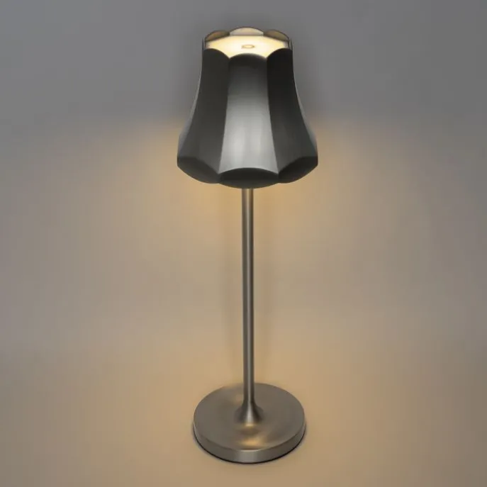 Set mit 2 Retro-Tischleuchten Gunmetal wiederaufladbar IP44 - Granny