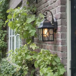 Set mit 2 romantischen Außenwandlaternen aus Bronze - London