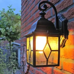 Set mit 2 romantischen Außenwandlaternen aus Bronze - London