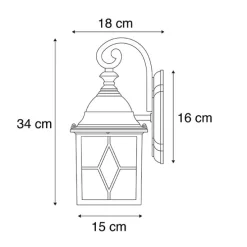 Set mit 2 romantischen Außenwandlaternen aus Bronze - London