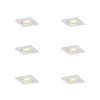 Set mit 6 runden Einbaustrahlern Weiß GU10 50mm dreh- und schwenkbar IP44 - Alberto