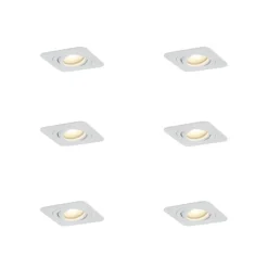 Set mit 6 runden Einbaustrahlern Weiß GU10 50mm dreh- und schwenkbar IP44 - Alberto