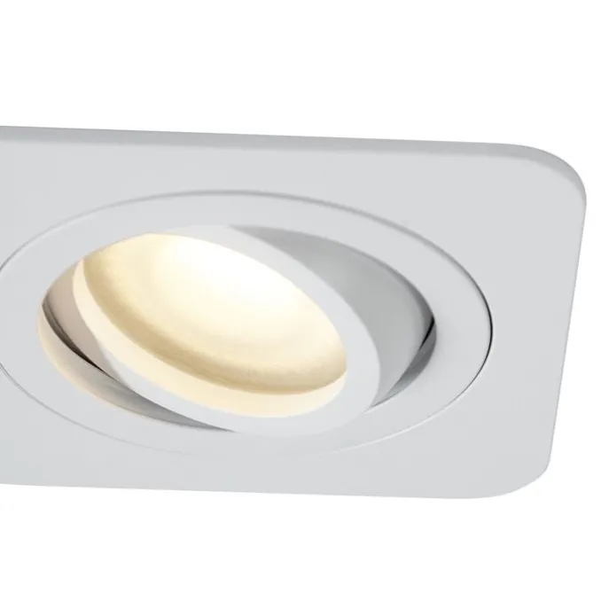 Set mit 6 runden Einbaustrahlern Weiß GU10 50mm dreh- und schwenkbar IP44 - Alberto