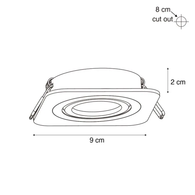 Set mit 6 runden Einbaustrahlern Weiß GU10 50mm dreh- und schwenkbar IP44 - Alberto