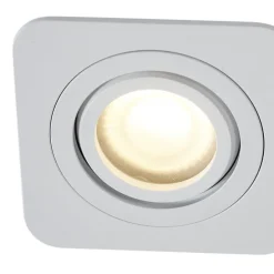 Set mit 6 runden Einbaustrahlern Weiß GU10 50mm dreh- und schwenkbar IP44 - Alberto