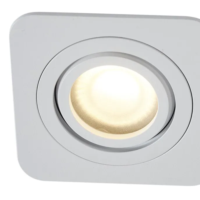 Set mit 6 runden Einbaustrahlern Weiß GU10 50mm dreh- und schwenkbar IP44 - Alberto