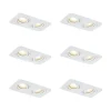 Set mit 6 runden Einbaustrahlern weiß GU10 50mm dreh- und schwenkbar IP44 2-flammig - Alberto