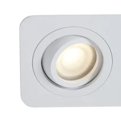 Set mit 6 runden Einbaustrahlern weiß GU10 50mm dreh- und schwenkbar IP44 2-flammig - Alberto