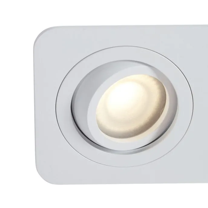 Set mit 6 runden Einbaustrahlern weiß GU10 50mm dreh- und schwenkbar IP44 2-flammig - Alberto