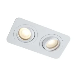 Set mit 6 runden Einbaustrahlern weiß GU10 50mm dreh- und schwenkbar IP44 2-flammig - Alberto