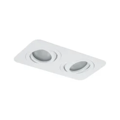 Set mit 6 runden Einbaustrahlern weiß GU10 50mm dreh- und schwenkbar IP44 2-flammig - Alberto