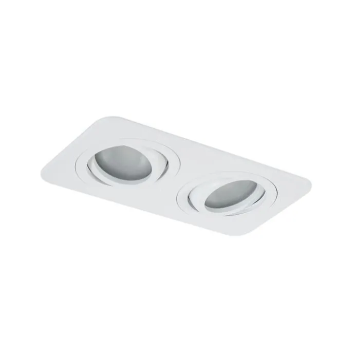 Set mit 6 runden Einbaustrahlern weiß GU10 50mm dreh- und schwenkbar IP44 2-flammig - Alberto