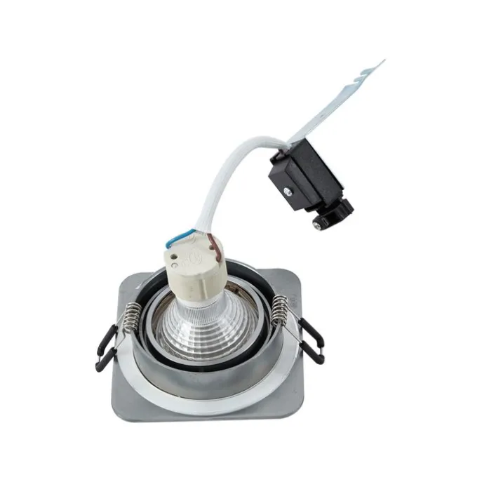 Set mit 6 runden Einbaustrahlern Gunmetal GU10 50mm Verstellbar IP44 - Alberto