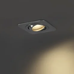 Set mit 6 runden Einbaustrahlern Gunmetal GU10 50mm Verstellbar IP44 - Alberto