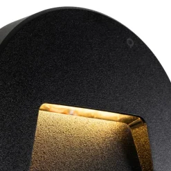 Set mit 6 runden schwarzen Außenwandleuchten inkl. LED IP65 - Gem