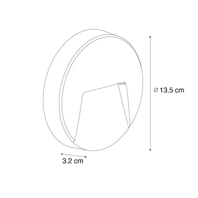 Set mit 6 runden schwarzen Außenwandleuchten inkl. LED IP65 - Gem
