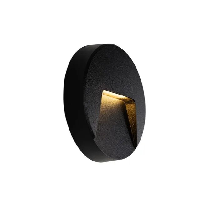 Set mit 6 runden schwarzen Außenwandleuchten inkl. LED IP65 - Gem