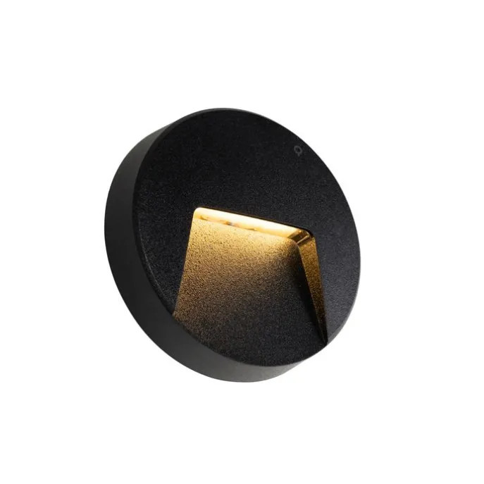 Set mit 6 runden schwarzen Außenwandleuchten inkl. LED IP65 - Gem