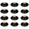 Set mit 12 schwarzen Einbauleuchten GU10 50mm IP44 - Dept