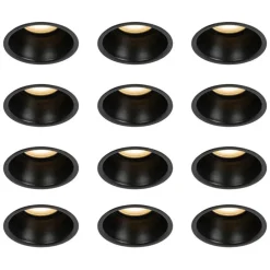 Set mit 12 schwarzen Einbauleuchten GU10 50mm IP44 - Dept