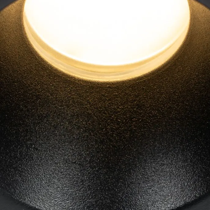 Set mit 6 schwarzen Einbauleuchten GU10 35 mm IP44 - Dept