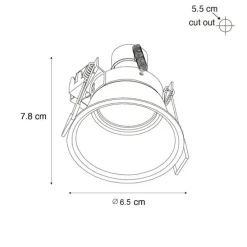 Set mit 6 schwarzen Einbauleuchten GU10 35 mm IP44 - Dept
