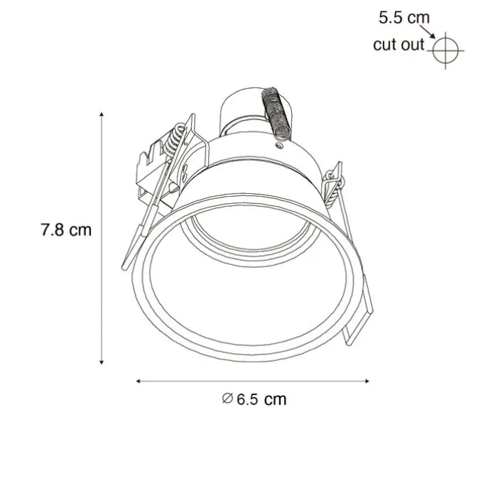 Set mit 6 schwarzen Einbauleuchten GU10 35 mm IP44 - Dept