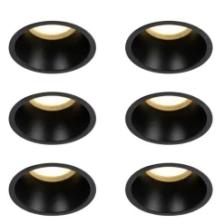Set mit 6 schwarzen Einbauleuchten GU10 70 mm IP44 - Dept