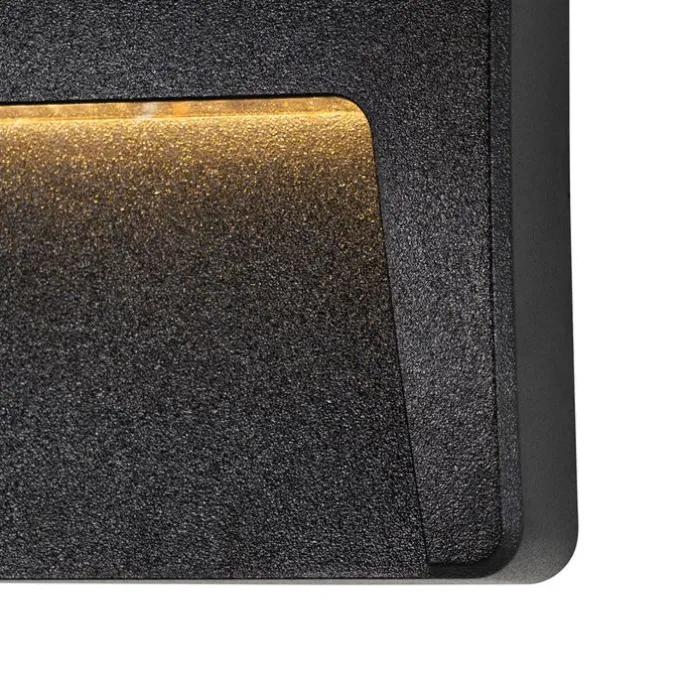 Set mit 6 schwarzen quadratischen Außenwandleuchten inkl. LED IP65 - Gem