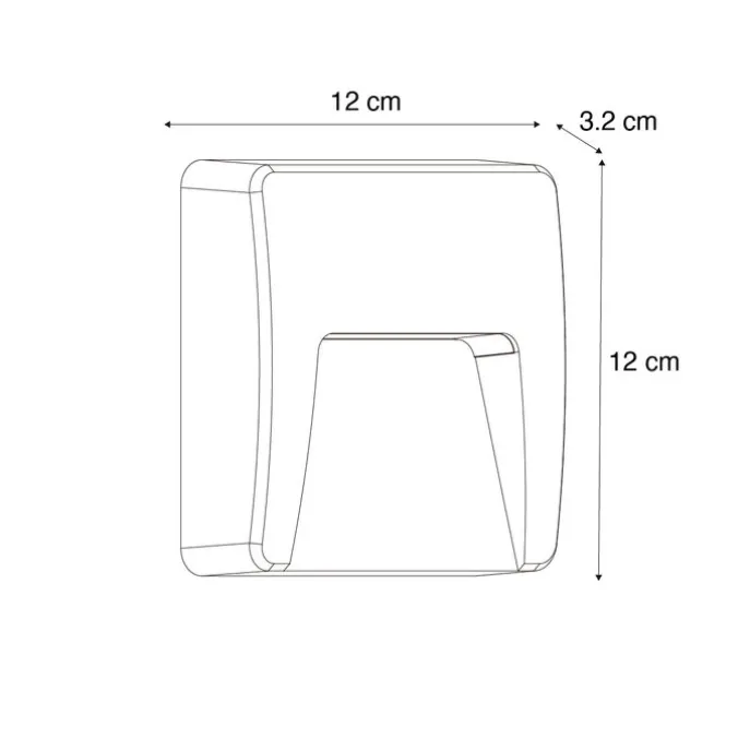 Set mit 6 schwarzen quadratischen Außenwandleuchten inkl. LED IP65 - Gem